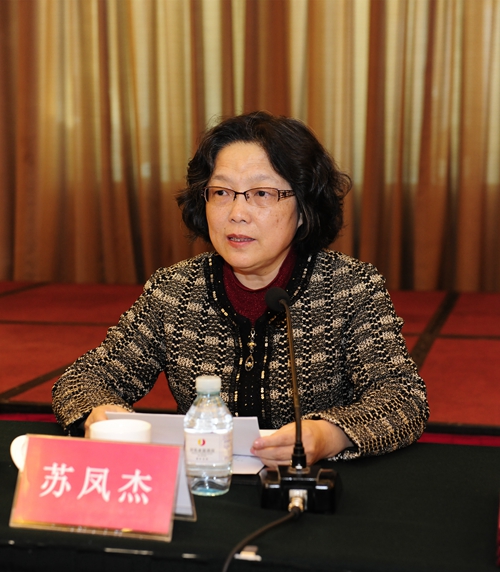 国务院妇女儿童工作委员会办公室常务副主任苏凤杰介绍本届优秀作品推选情况