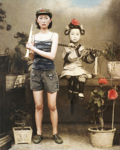 二重奏(布面油画-81X65.1cm-2001}